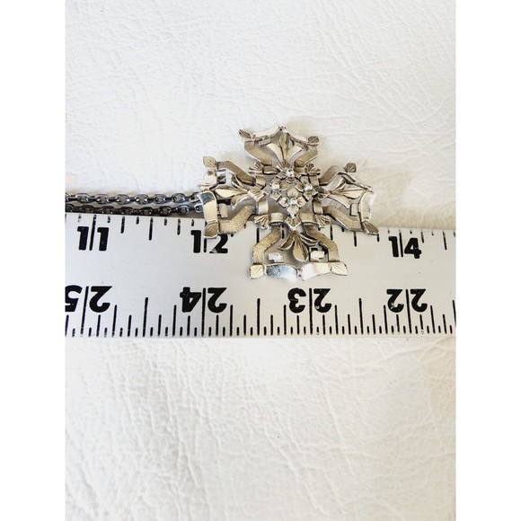 Vintage Creed Sterling Silver Flowers Maltese Ornate Cross Pendant - Picture 6 of 8